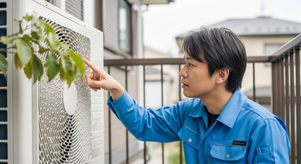 エアコン室外機の異常もチェックポイント