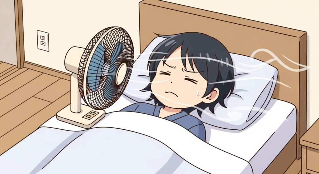 扇風機を当てっぱなしで寝るとどうなる?