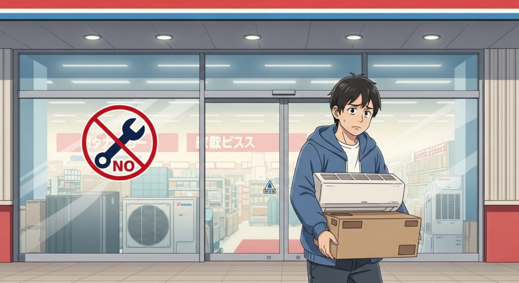家電量販店がエアコン工事を断る理由は何ですか?