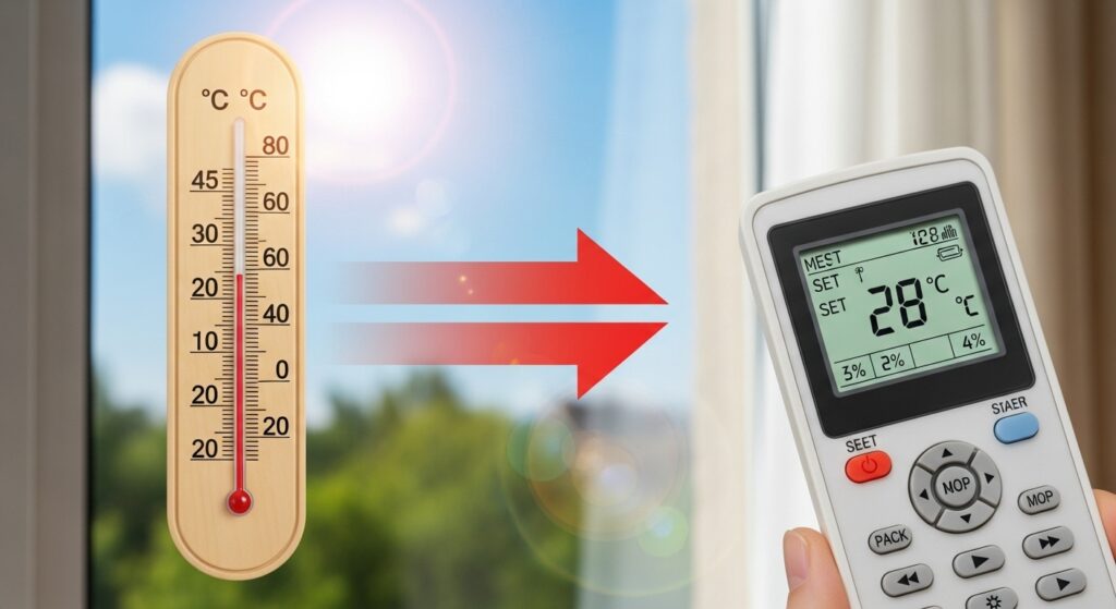 電気代を左右する「外気温」と「設定温度」の差