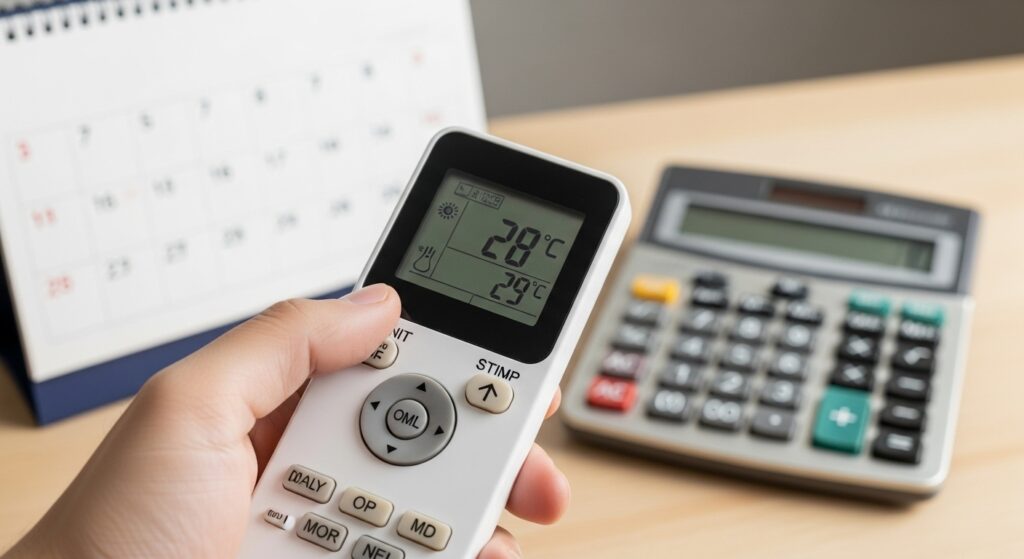 1時間あたりの電気代を徹底比較!28度との差は?