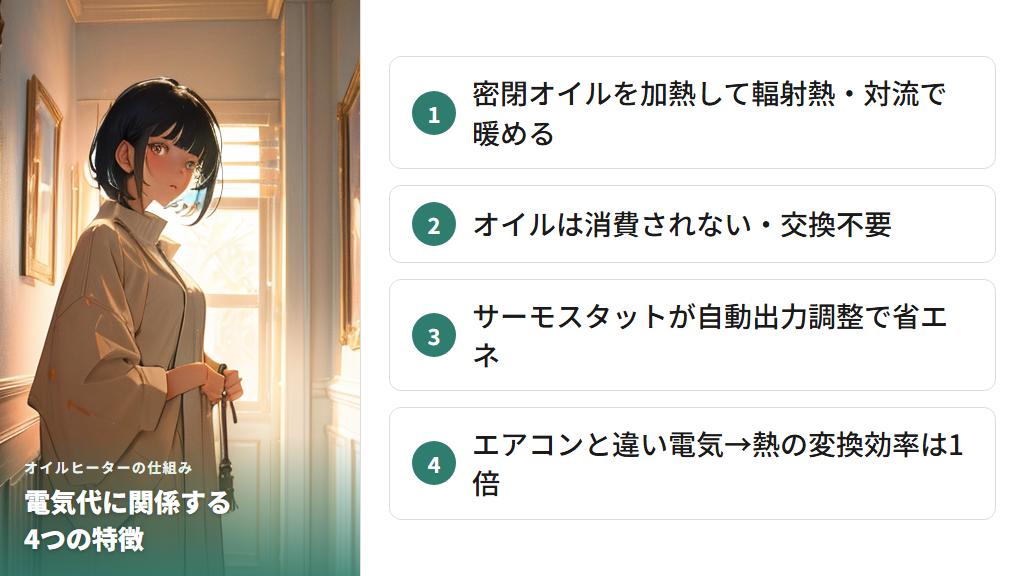 オイルヒーターの仕組みと電気代の関係