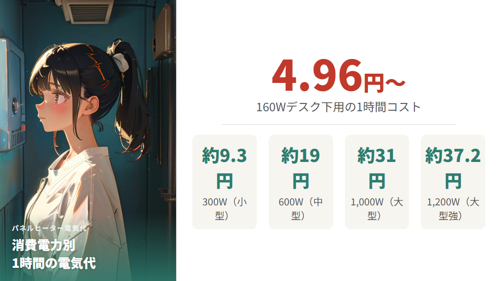 電気代の計算方法と消費電力別の1時間コスト