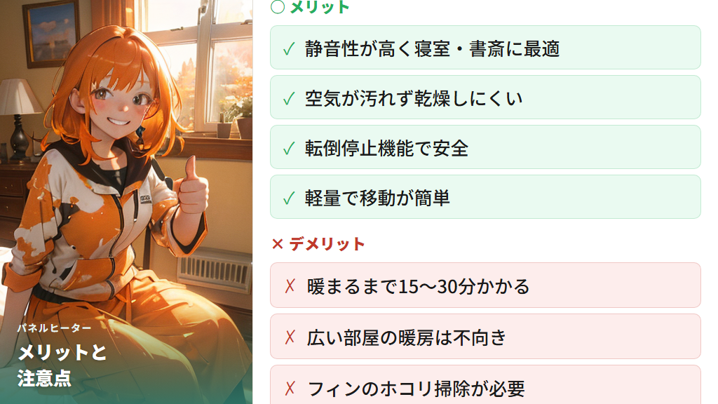 パネルヒーターのメリットと使用時の注意点