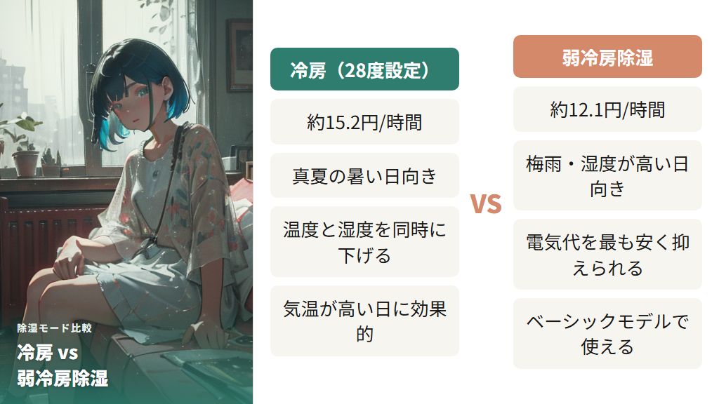 冷房と除湿の使い分けで電気代を最適化する
