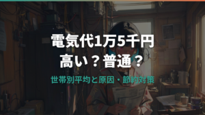 電気代が1万5千円は高い？世帯別の平均と原因・節約対策を解説