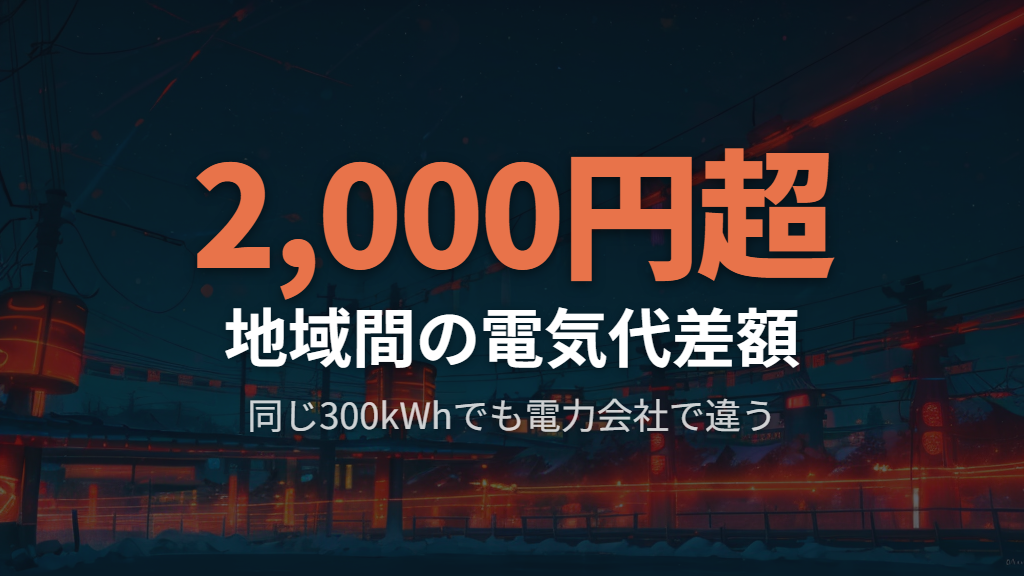 地域・電力会社によって300kWhの電気代はどれだけ違うか