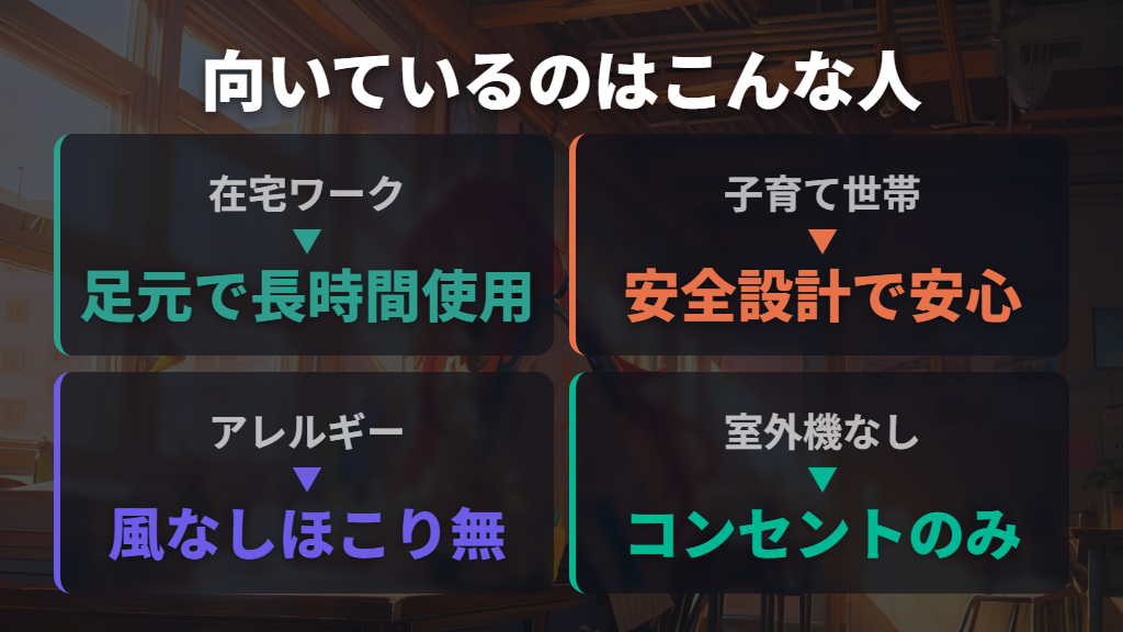 サンルミエが特に向いている人と電気代以外のメリット