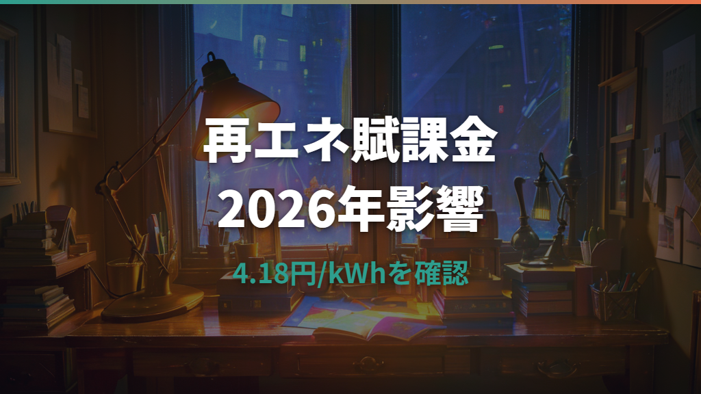 再エネ賦課金2026年の電気代影響はいくら？4.18円の上乗せ額を使用量別に解説