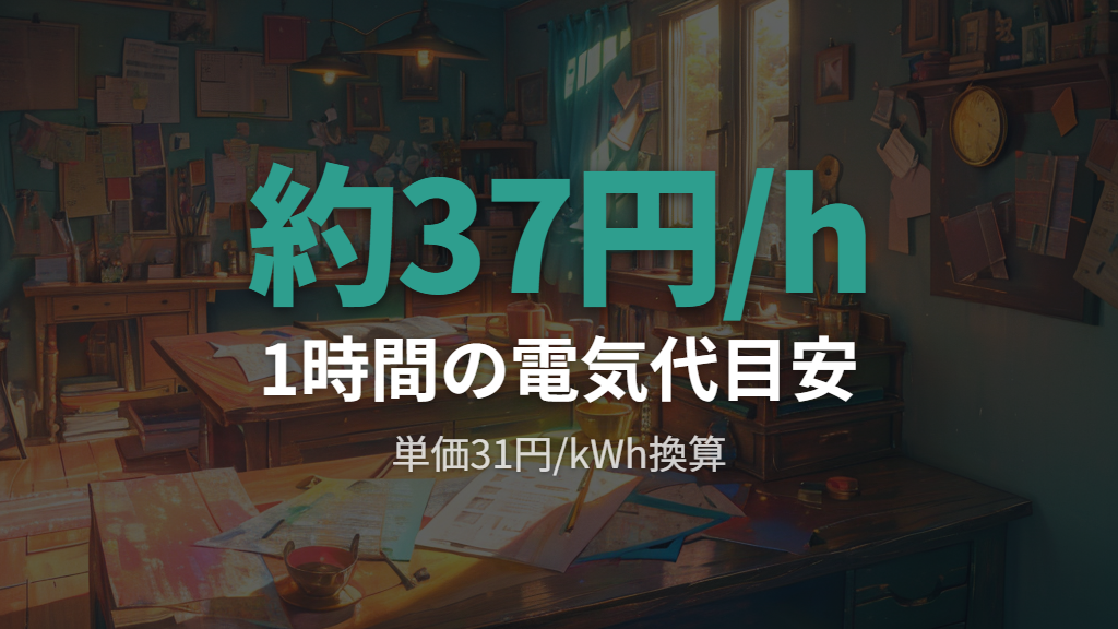 1時間あたりの電気代試算と消費電力の計算方法