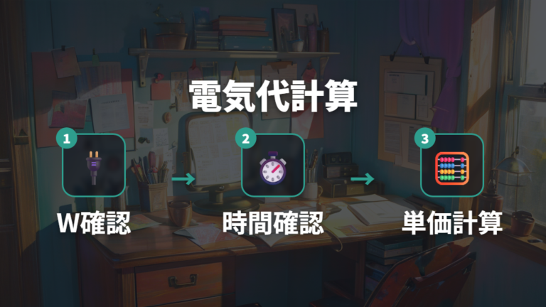 消費電力から電気代を計算する方法を自分の機種で試す
