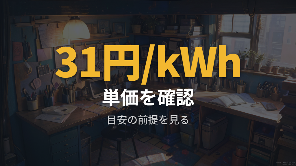 公式サイトの電気代目安はどの単価で読む？