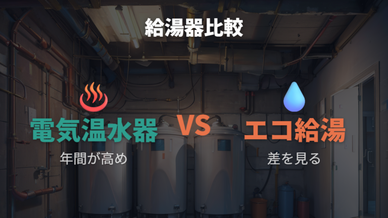 給湯器別の光熱費比較で電気温水器との差を見る