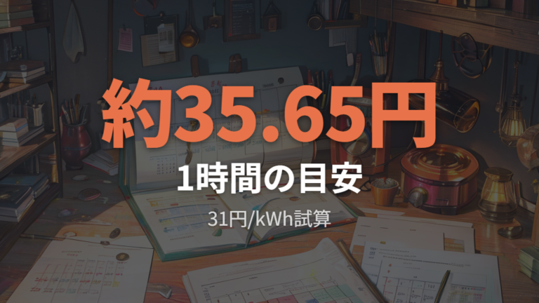 電力切換ごとの料金目安を1時間・1日・1か月で見る