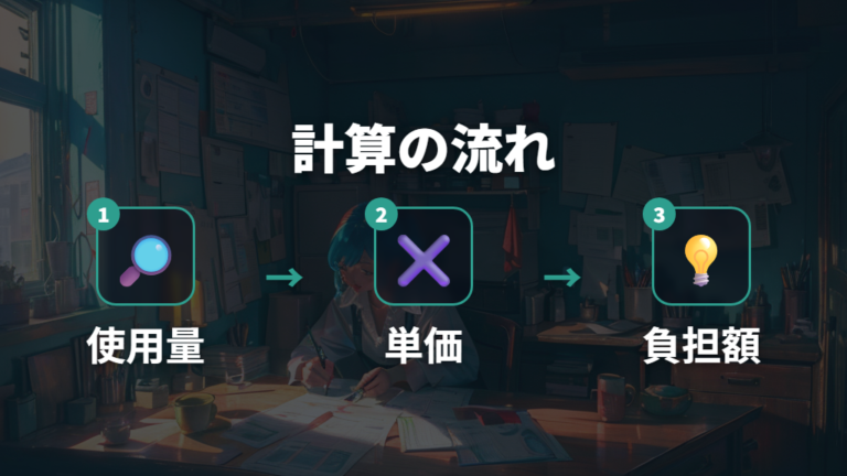 使用量別の計算方法は掛け算で確認できる