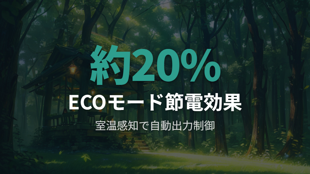 室温感知オート制御と約20％の節電効果の仕組み