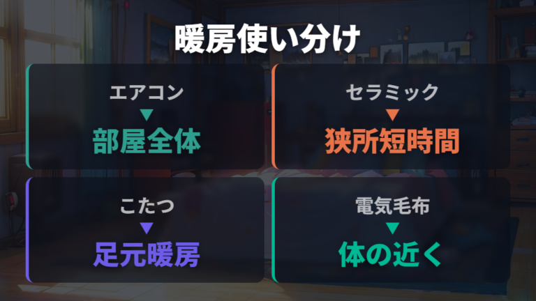 他の暖房器具との費用比較で得意な使い分けを考える
