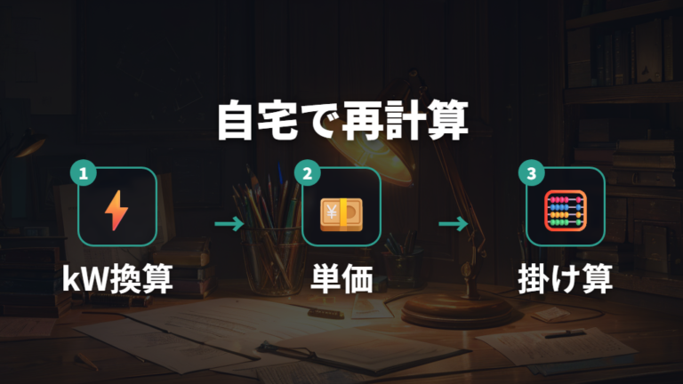 電気料金単価で計算する方法を自宅向けに直す