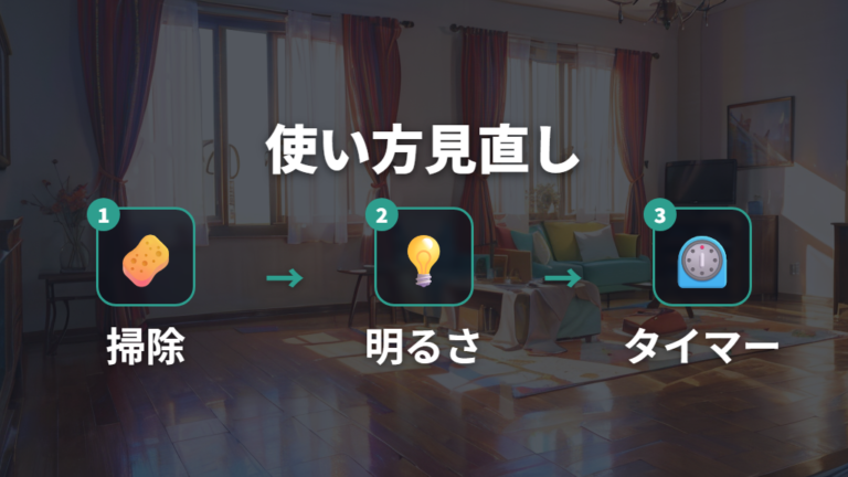画面掃除とオフタイマーでつけっぱなしを防ぐ
