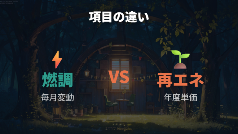 再エネ賦課金との違いは毎月変動か年度固定か
