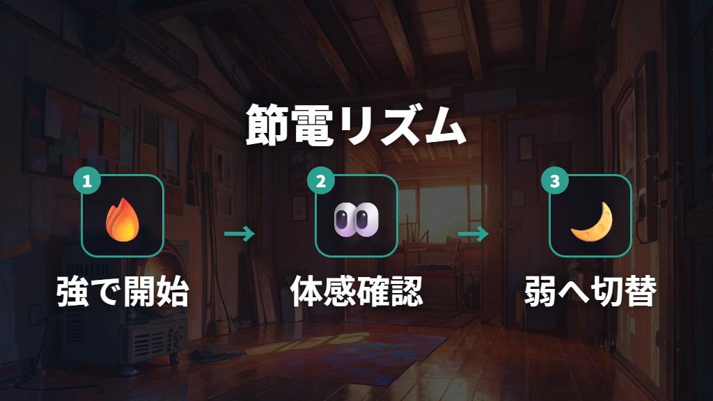 電気代を抑える使い方は強から弱への切り替えが基本