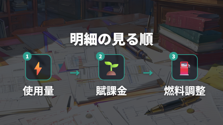 再エネ賦課金と燃料費調整を自宅の請求書で確認する方法