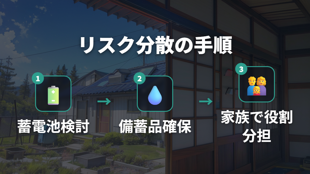蓄電池併設と災害備蓄によるリスク分散策