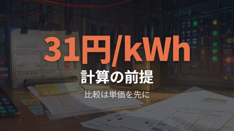 電気代計算に使う単価は31円/kWhが多い