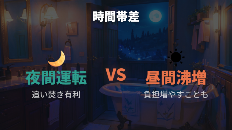 夜間料金と追い焚き費用の関係を確認する