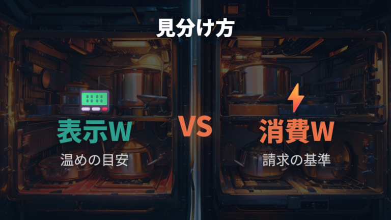 出力と消費電力の違いを間違えずに読む