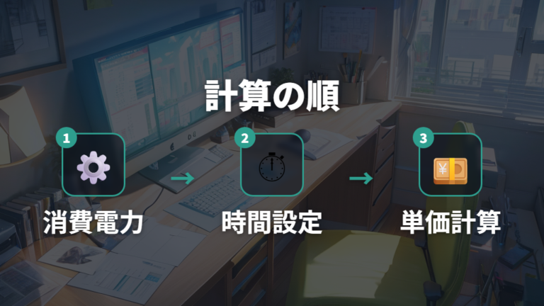 消費電力から電気代を計算する手順
