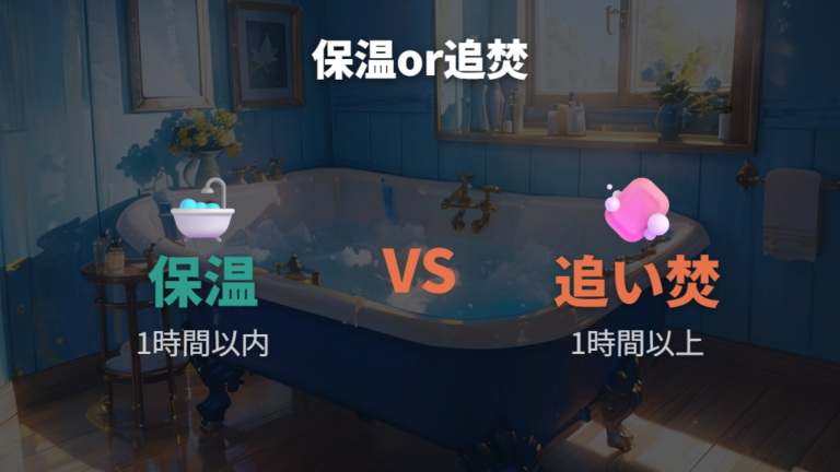追い焚きと保温はどちらが安いか1時間前後を目安に考える
