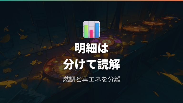料金明細での見方は燃調と再エネ賦課金を分ける