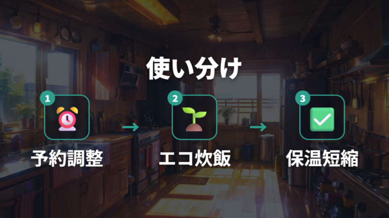 電気代を抑える使い方としてタイマーとエコ炊飯を使い分ける