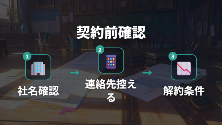 勧誘や契約条件の確認ポイントを契約前に見る