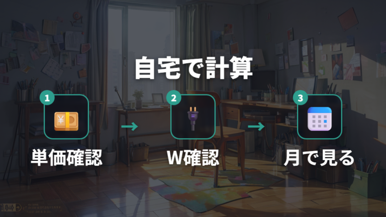 1時間あたりの電気代の計算方法で自宅の料金プランに直す