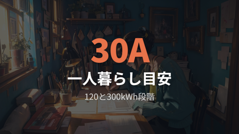 一人暮らしの電気代目安は30Aと使用量で考える