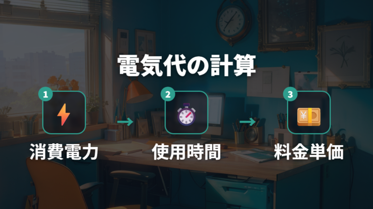 消費電力から電気代を計算する方法は3要素を掛ける