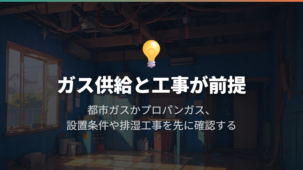 オール電化でも設置可能。ただしガス供給と工事が前提