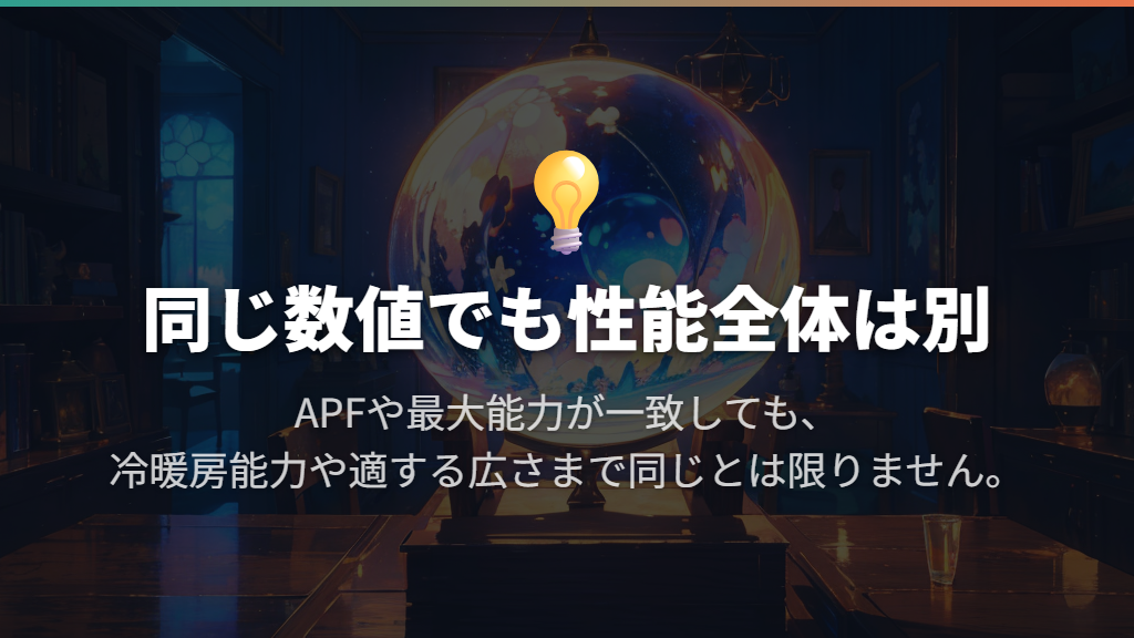 同じ数値があっても、性能全体が同じとは限らない