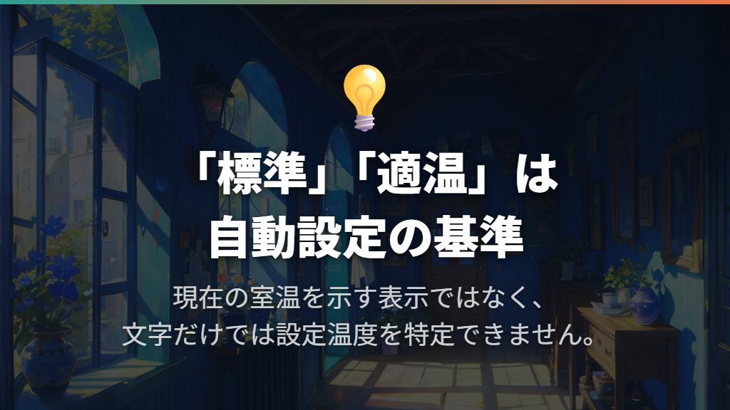 「標準」「適温」はエアコンが決めた温度の基準