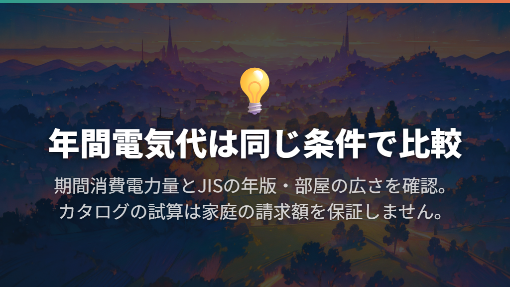 年間の電気代はAPFと期間消費電力量で比べる