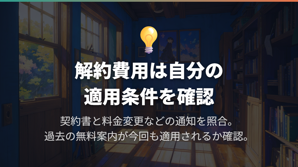 解約費用3,300円と無料案内は適用条件を分ける