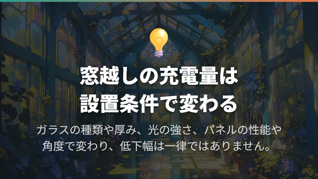 発電はできるが、屋外と同じ充電量は期待しない